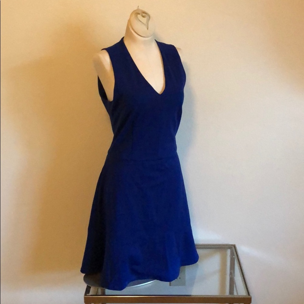 Royal Blue Banana Republic dress drop waist v neck